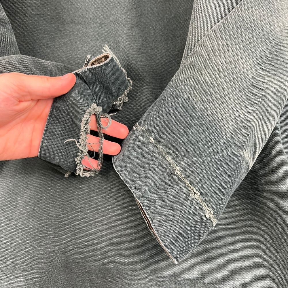 VTG L.L. Bean Jacket Women's Large Green Primaloft Lined Canvas Barn Field Coat - Picture 8 of 10